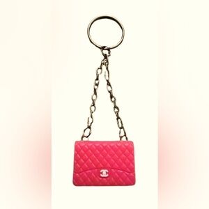 Fashion Pink Quilted Keychain